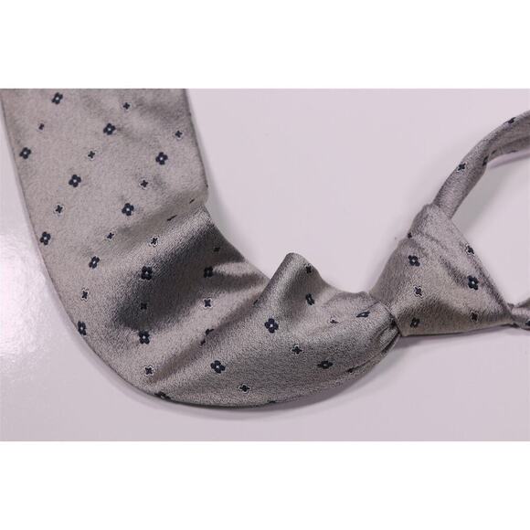 Gianni Versace Vintage 90's Silver Gray Floral Medusa Silk Necktie Tie - Picture 1 of 7